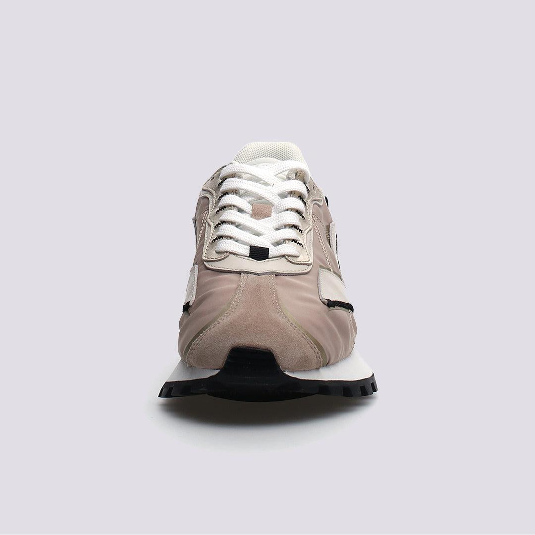 Sneaker Qwark in tessuto tecnico e suede metallizzata