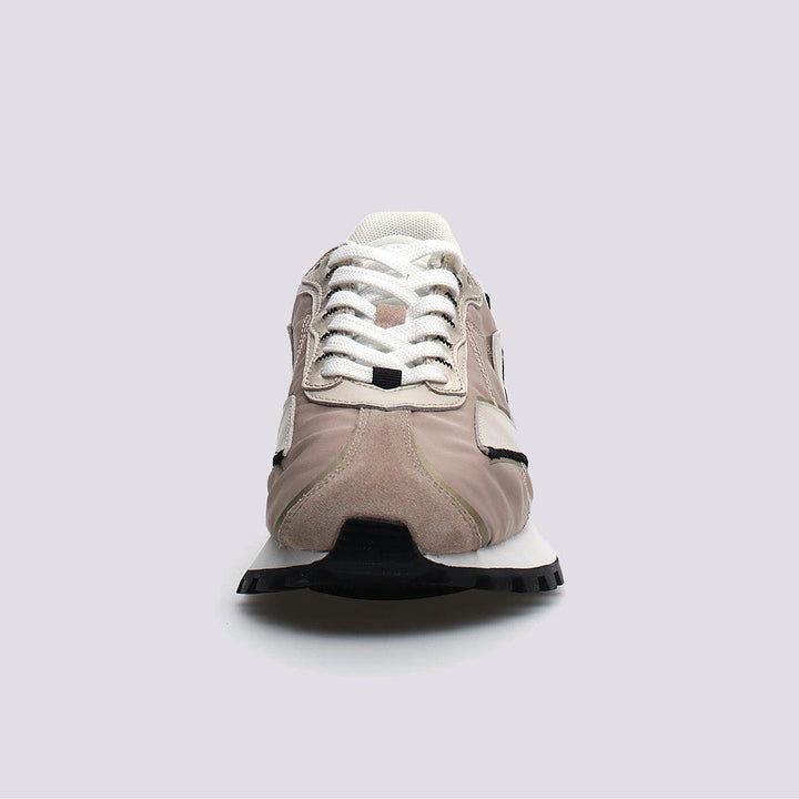 Sneaker Qwark in tessuto tecnico e suede metallizzata