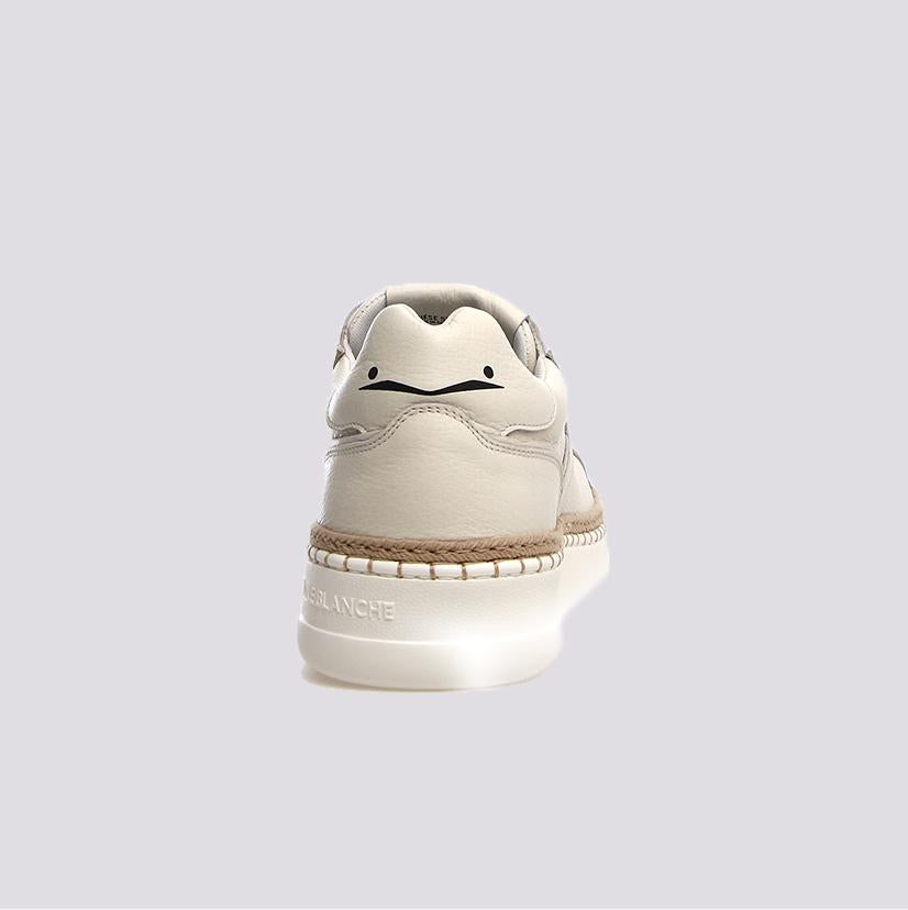 Sneakers in pelle con punta in rafia intrecciata Layton