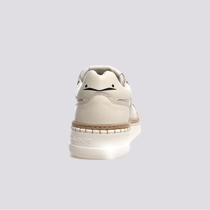 Sneakers in pelle con punta in rafia intrecciata Layton
