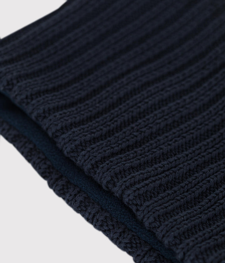 Snood nero in maglia foderata in pile bambino