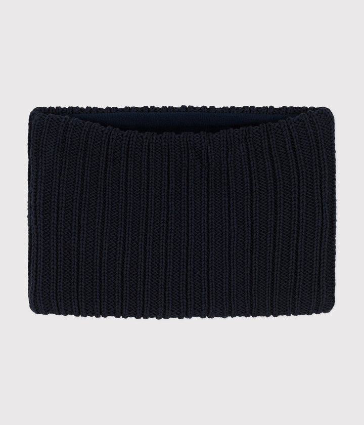 Snood nero in maglia foderata in pile bambino