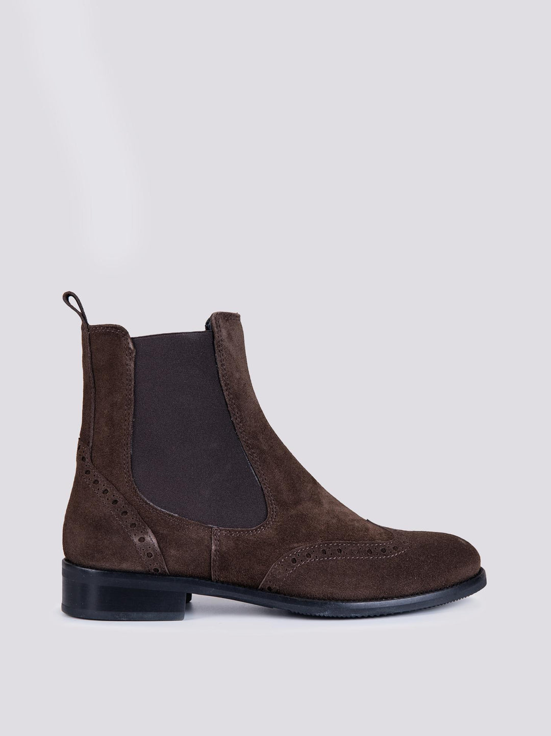 Stivaletto beatles coda di rondine in camoscio marrone