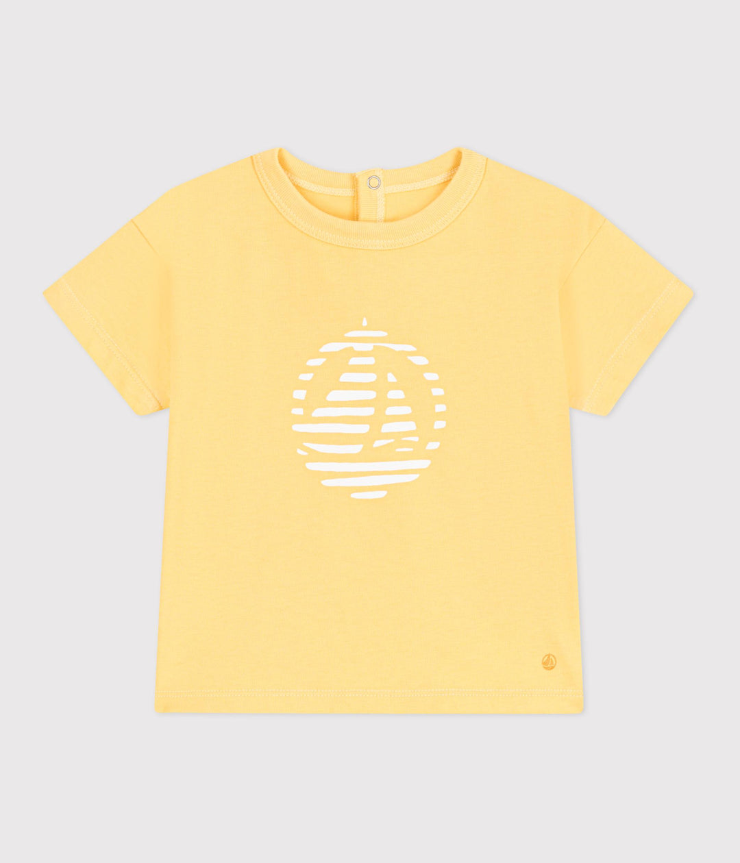 T-SHIRT A MANICHE CORTE TINTA UNITA CON MOTIVO