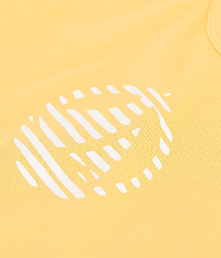T-SHIRT A MANICHE CORTE TINTA UNITA CON MOTIVO