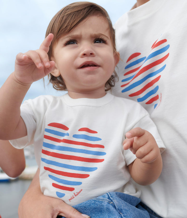 T-SHIRT A MANICHE CORTE TINTA UNITA CON STAMPA