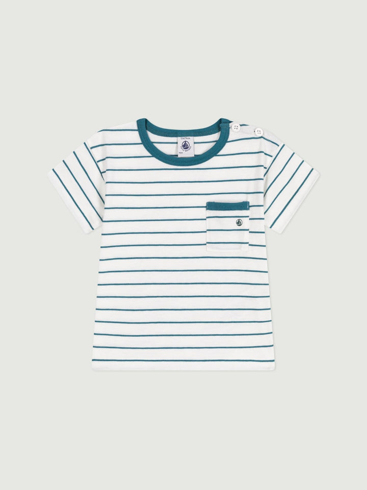T-SHIRT A MANICHE CORTE in COTONE a righe BEBè