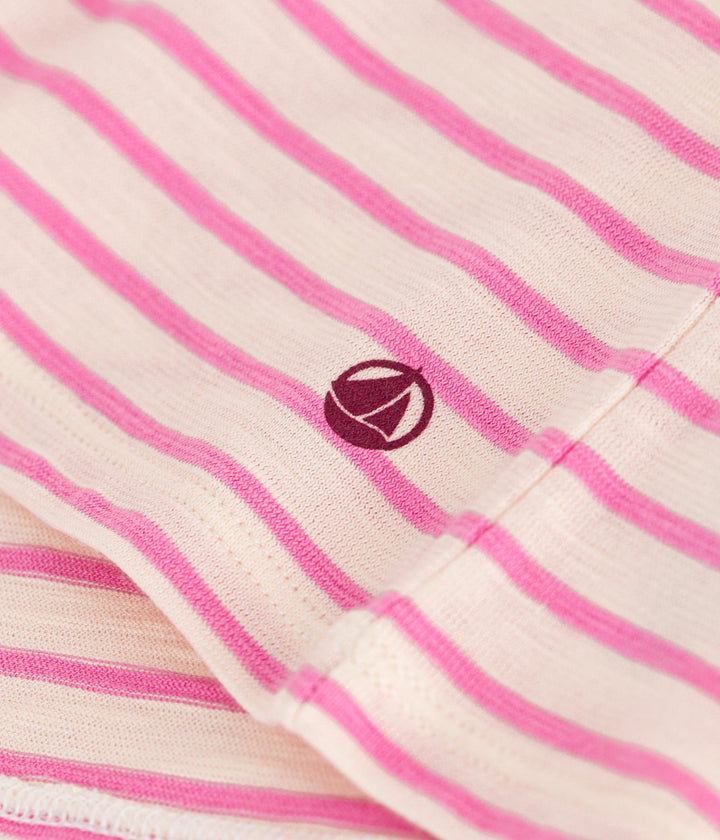 T-SHIRT A RIGHE ROSA IN JERSEY FIAMMATO BAMBINA