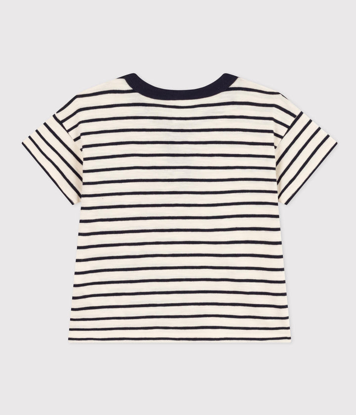 T-SHIRT BEBè A MANICHE CORTE IN JERSEY FIAMMATO