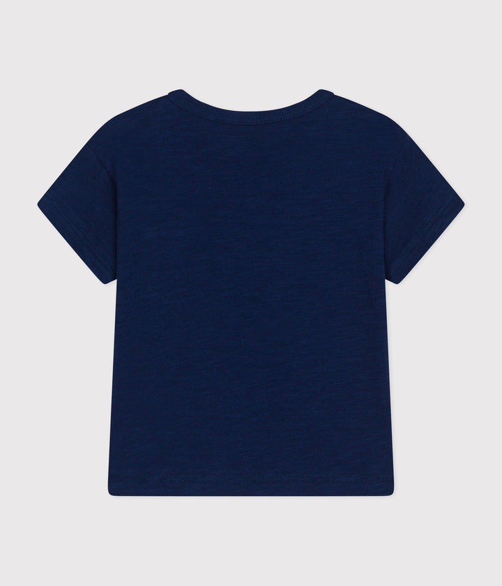 T-SHIRT BEBÈ A MANICHE CORTE IN JERSEY FIAMMATO
