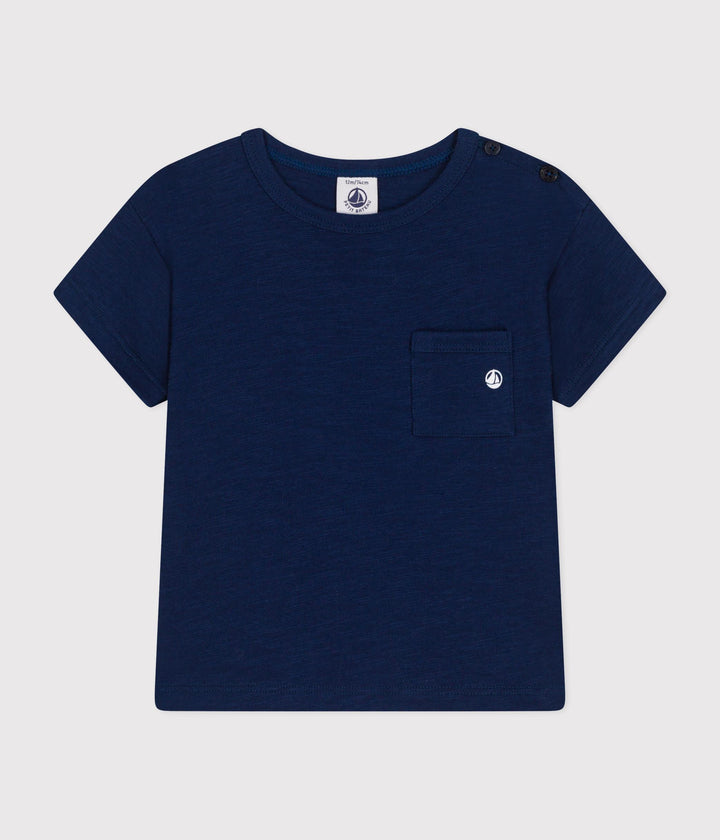 T-SHIRT BEBÈ A MANICHE CORTE IN JERSEY FIAMMATO