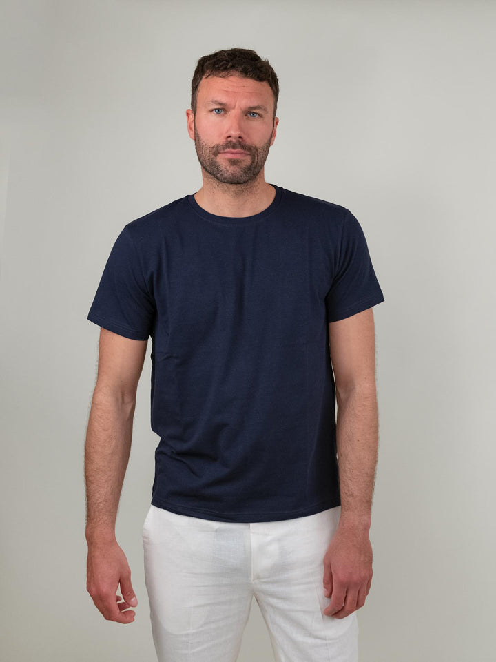 T-SHIRT GIROCOLLO A MANICA CORTA BLU