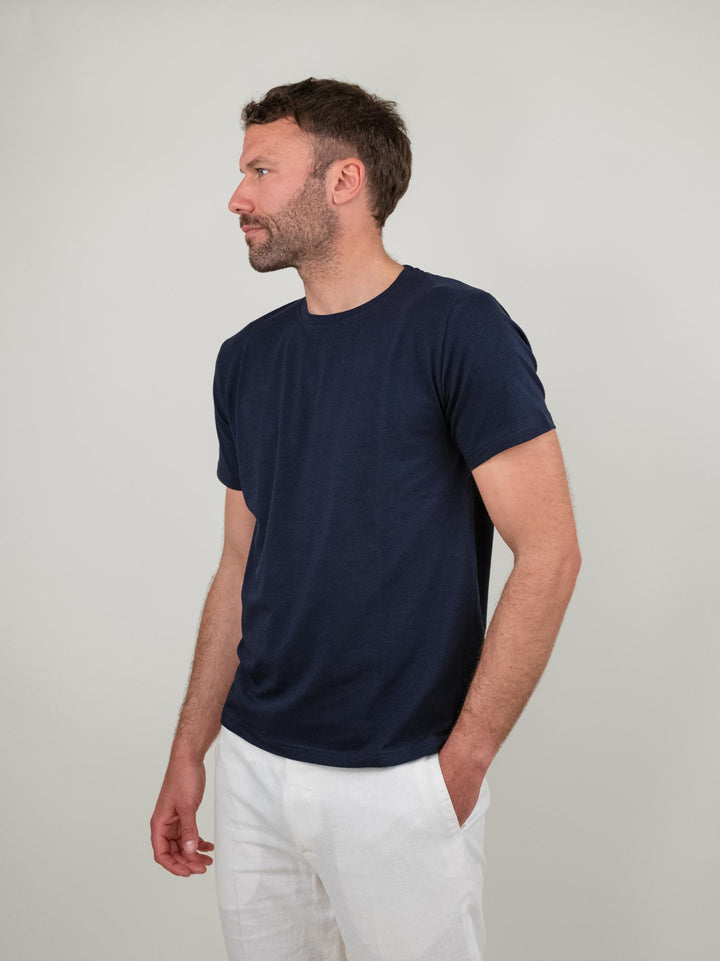 T-SHIRT GIROCOLLO A MANICA CORTA BLU