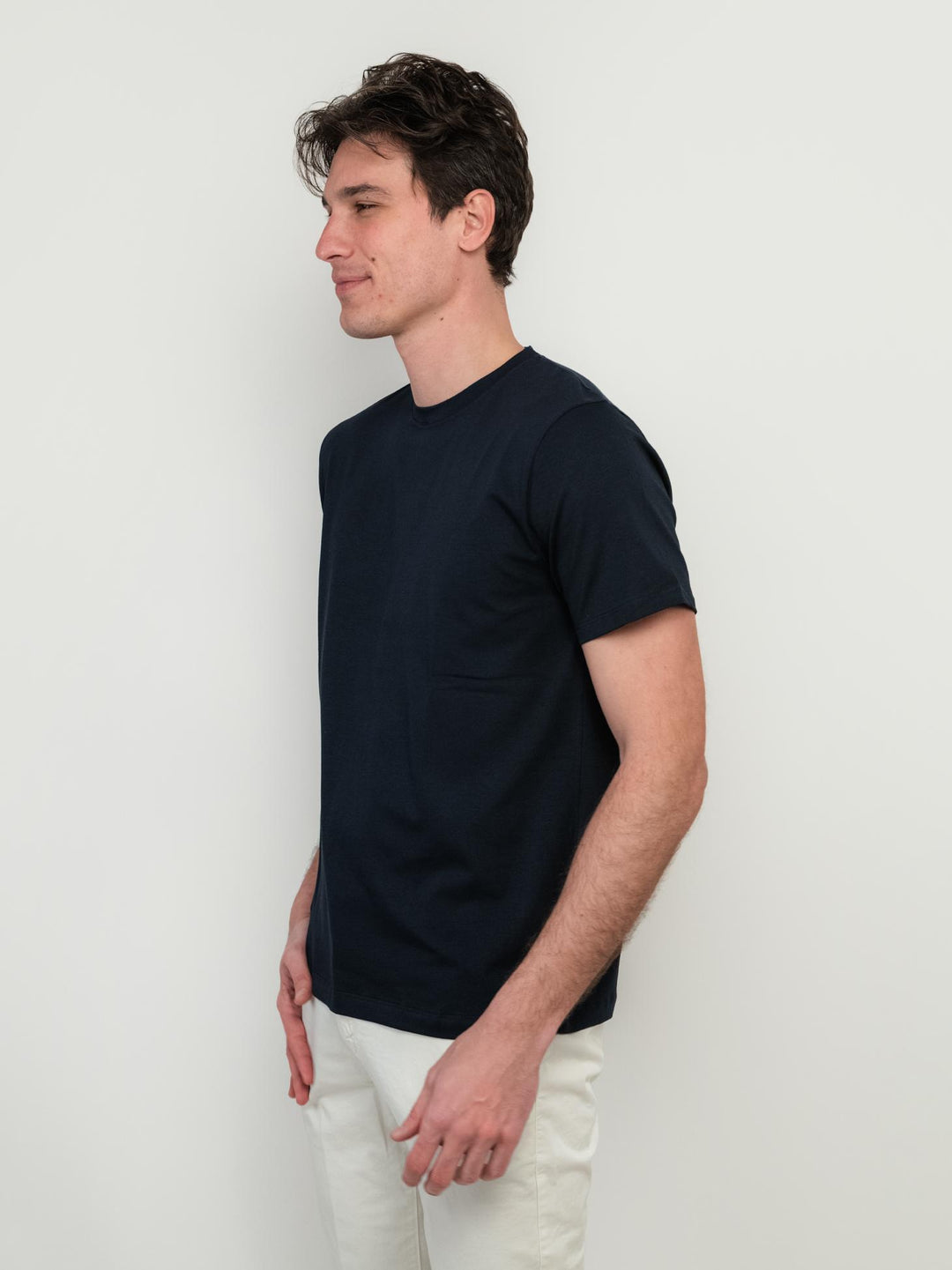 T-SHIRT GIROCOLLO BLU