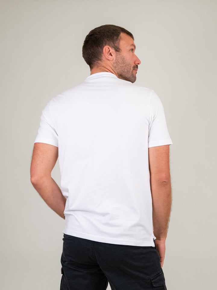 T-SHIRT GIROCOLLO IN COTONE PIQUET BIANCA