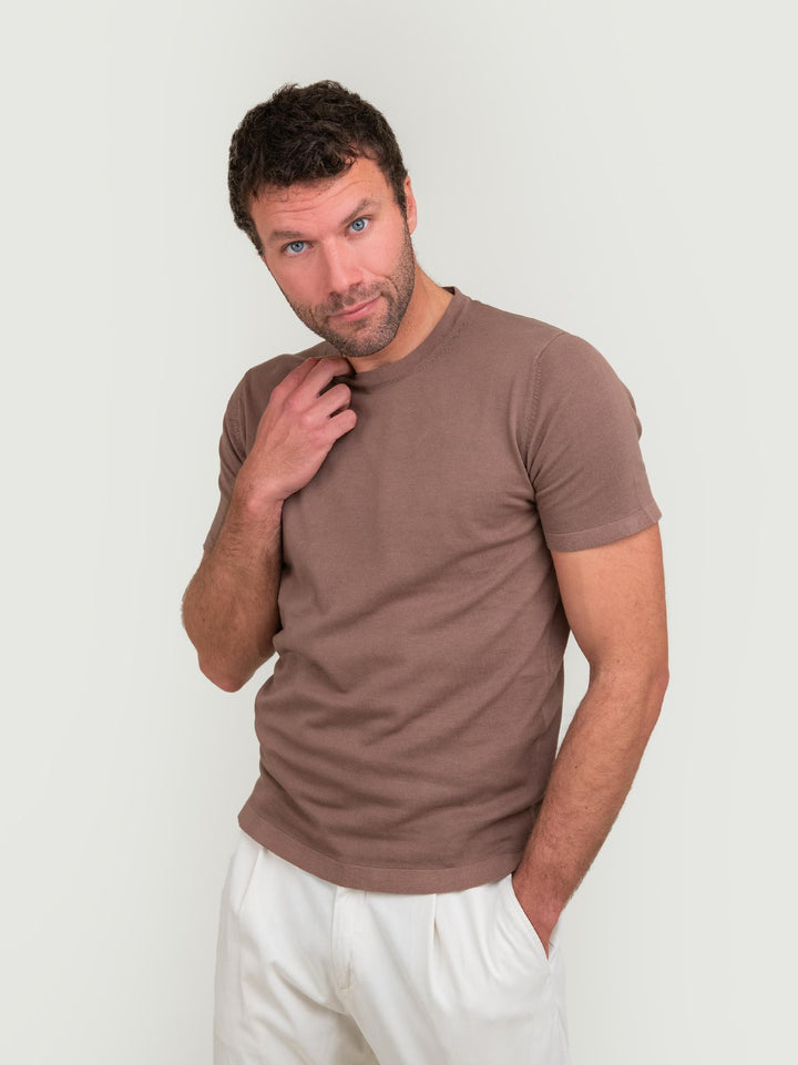 T-SHIRT IN COTONE COLOR MUD