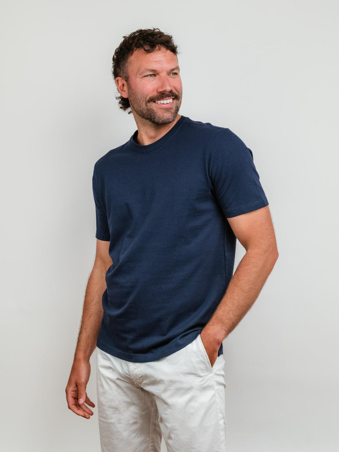 T-SHIRT IN COTONE PIQUET BLU NAVY