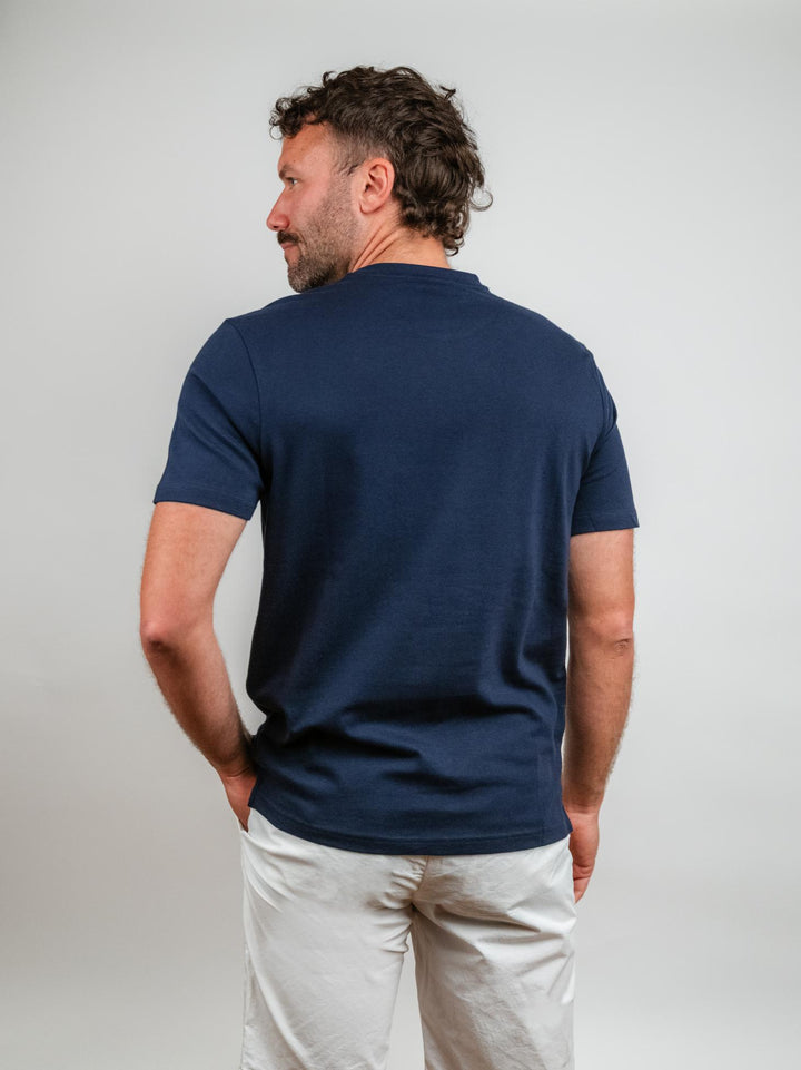 T-SHIRT IN COTONE PIQUET BLU NAVY