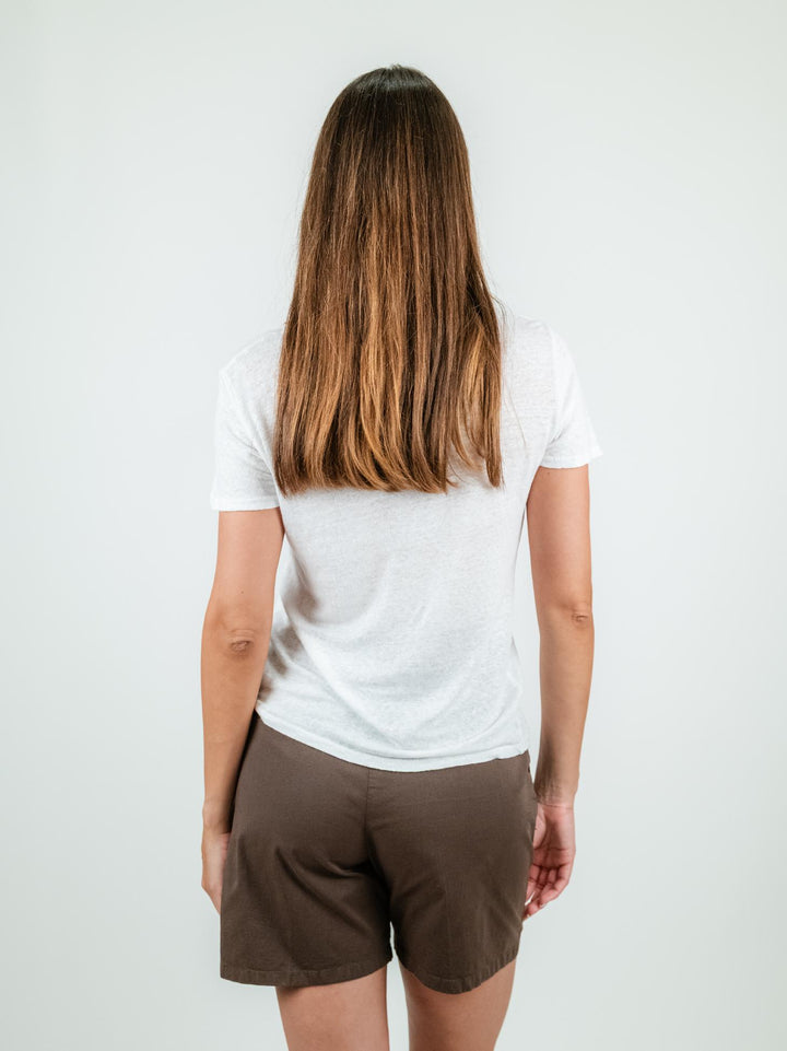 T-SHIRT IN LINO BIANCA