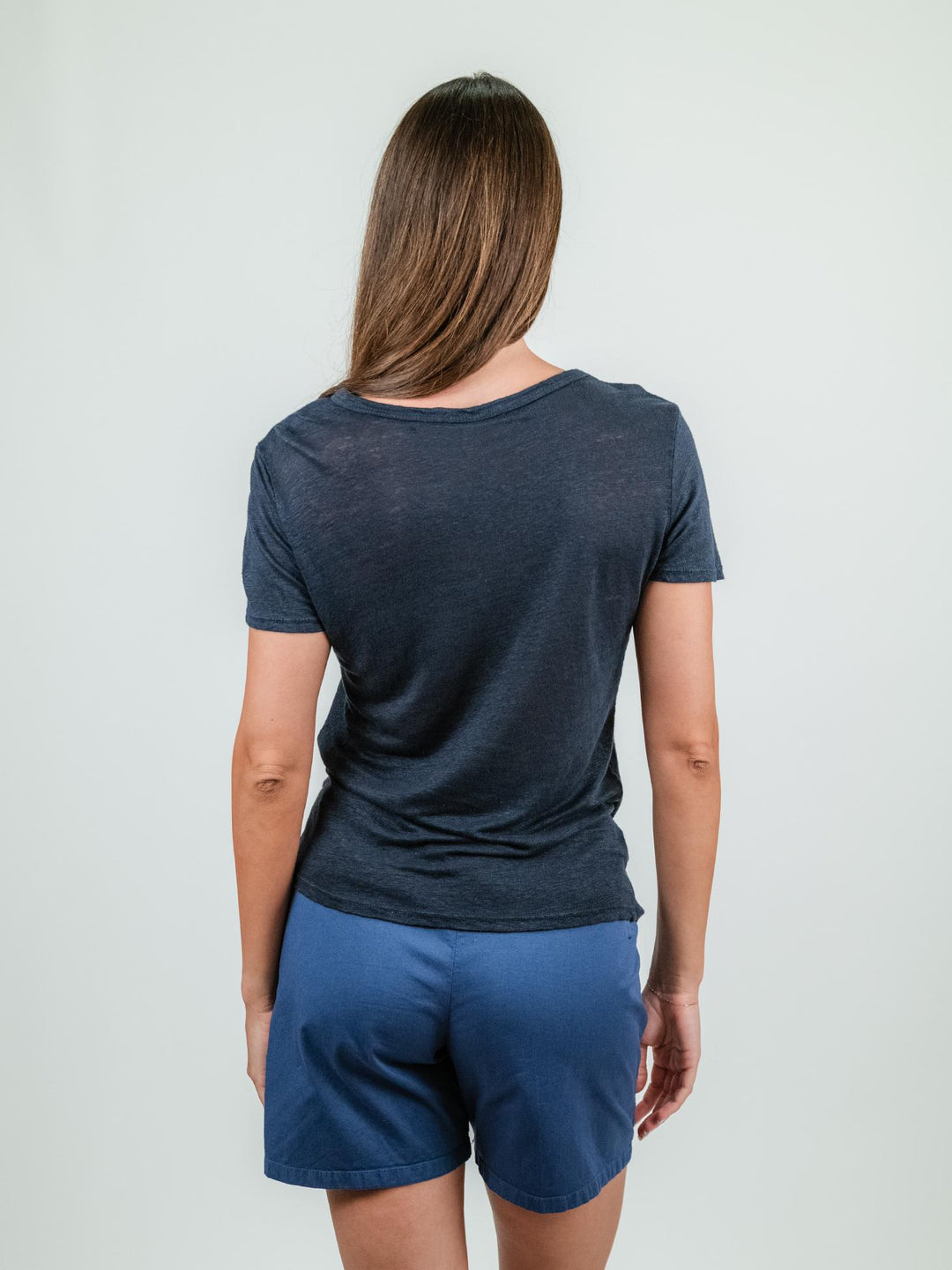 T-SHIRT IN LINO BLU