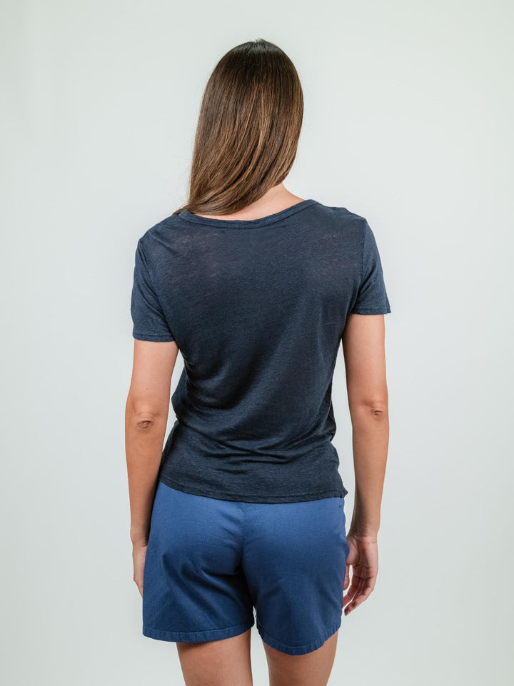 T-SHIRT IN LINO BLU