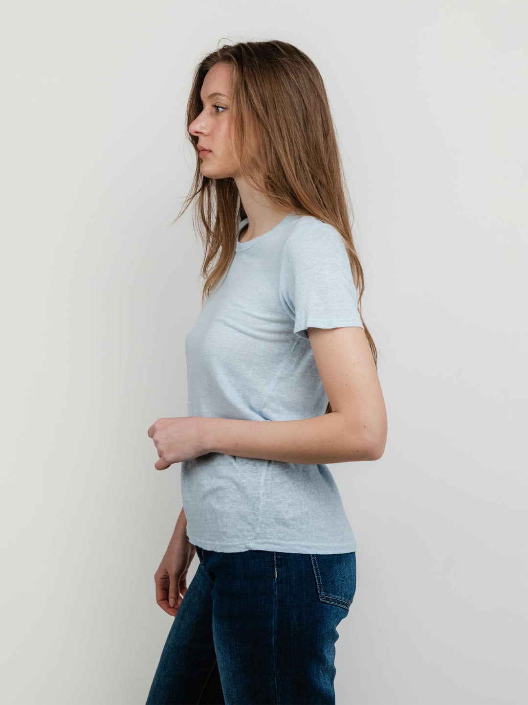 T-SHIRT IN LINO POLVERE
