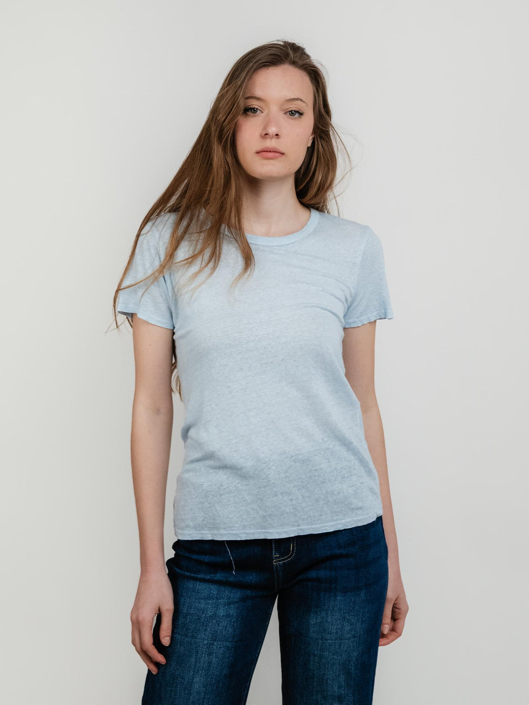 T-SHIRT IN LINO POLVERE