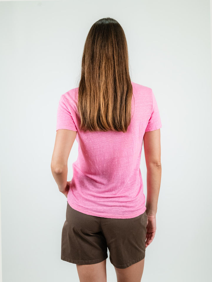 T-SHIRT IN LINO ROSA