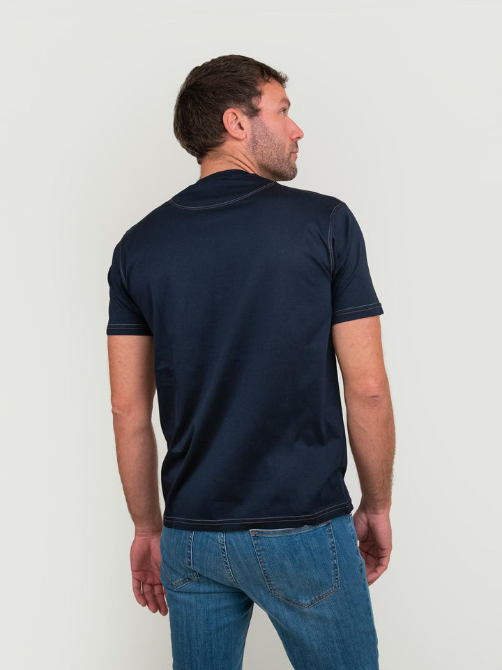 T-SHIRT IN MISTO COTONE BLU NAVY