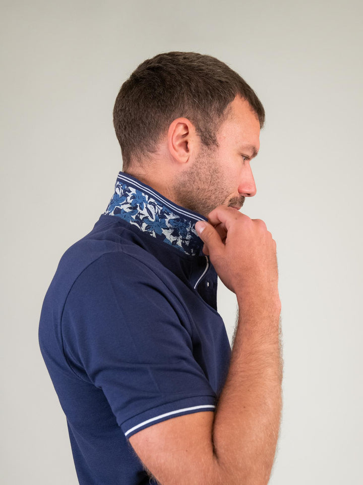 T-SHIRT POLO IN COTONE PIQUET BLU