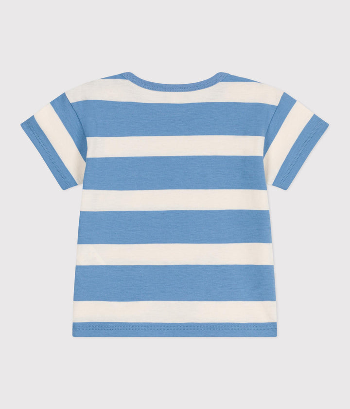 T-shirt a maniche corte in cotone a righe Bebè