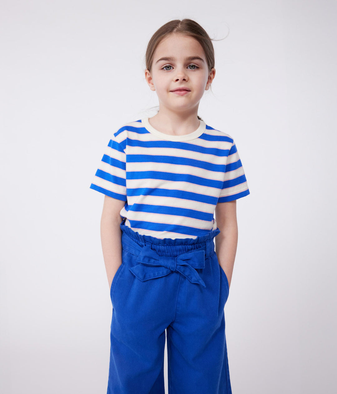 T-shirt a maniche corte in cotone a righe bambino
