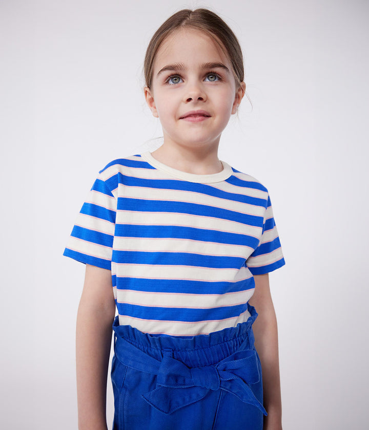 T-shirt a maniche corte in cotone a righe bambino