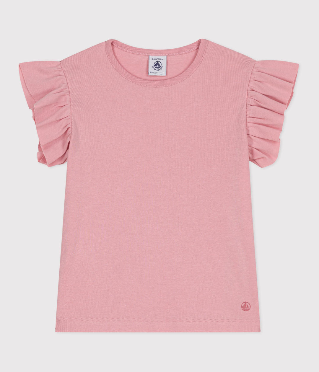 T-shirt a maniche corte in cotone tinta unita bambina