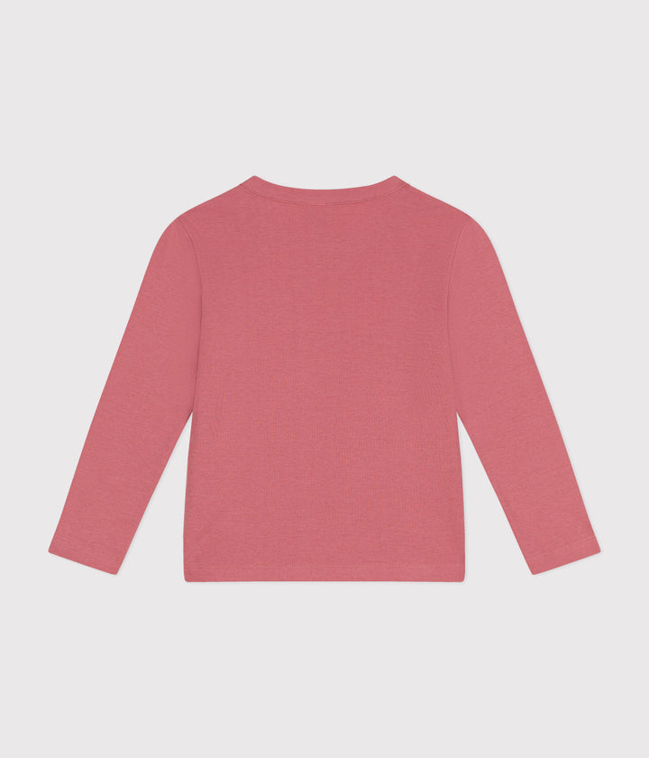 T-shirt a maniche lunghe a costine rosa