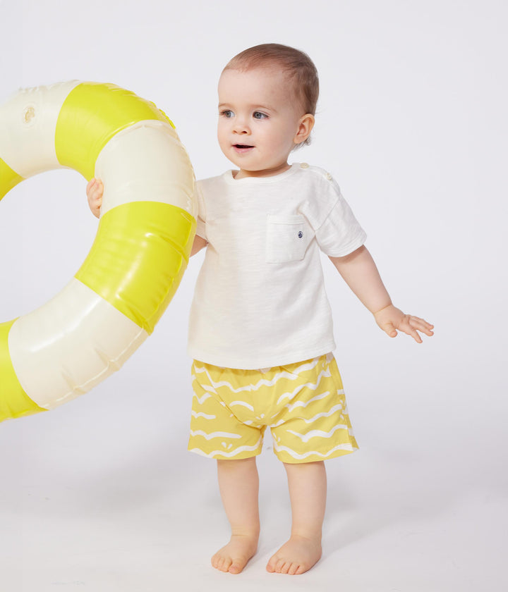 T-shirt bebè a maniche corte in jersey fiammato