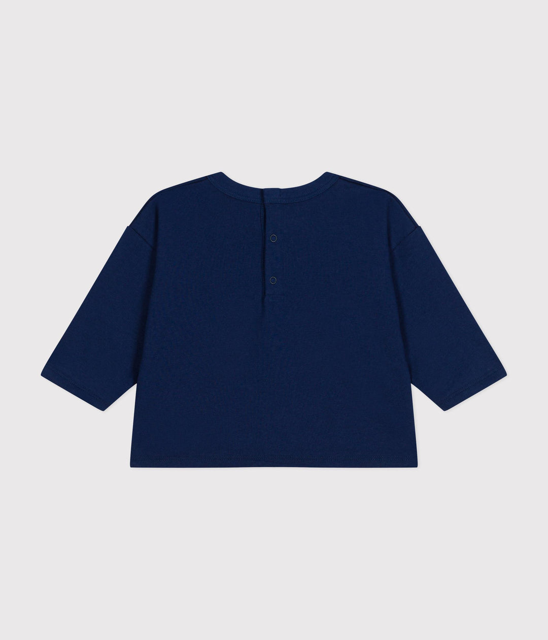 T-shirt blu com stampa centrale a maniche lunghe