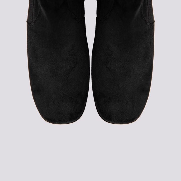TRONCHETTO CON TACCO SPESSO E PLATEAU IN VELOUR NERO