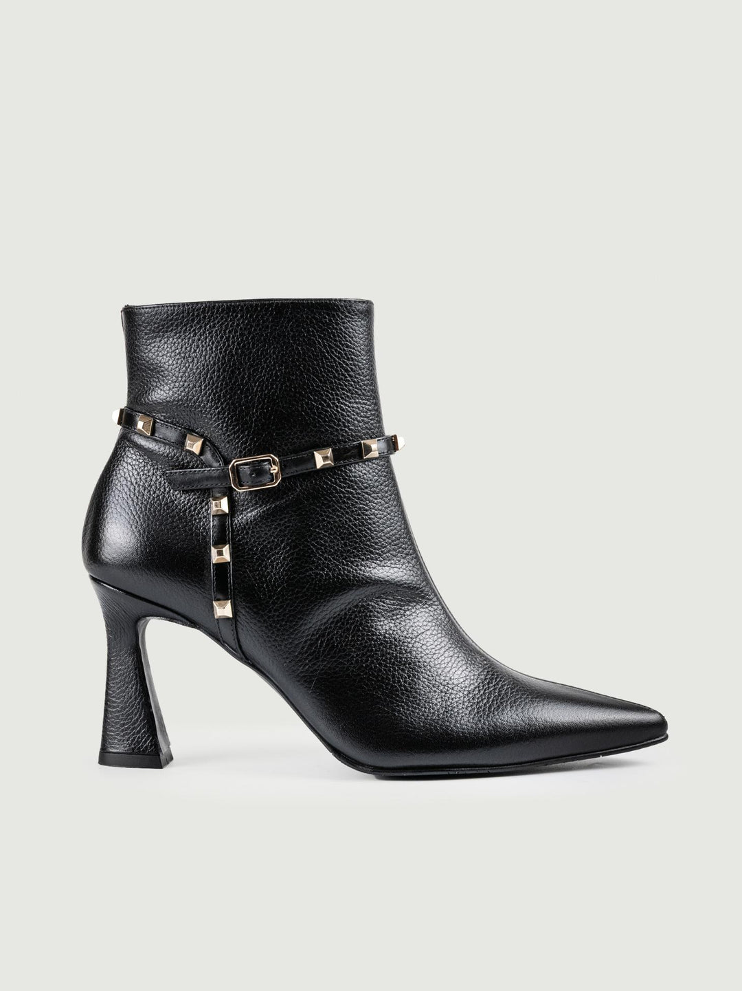 TRONCHETTO IN PELLE NERO CON BORCHIE