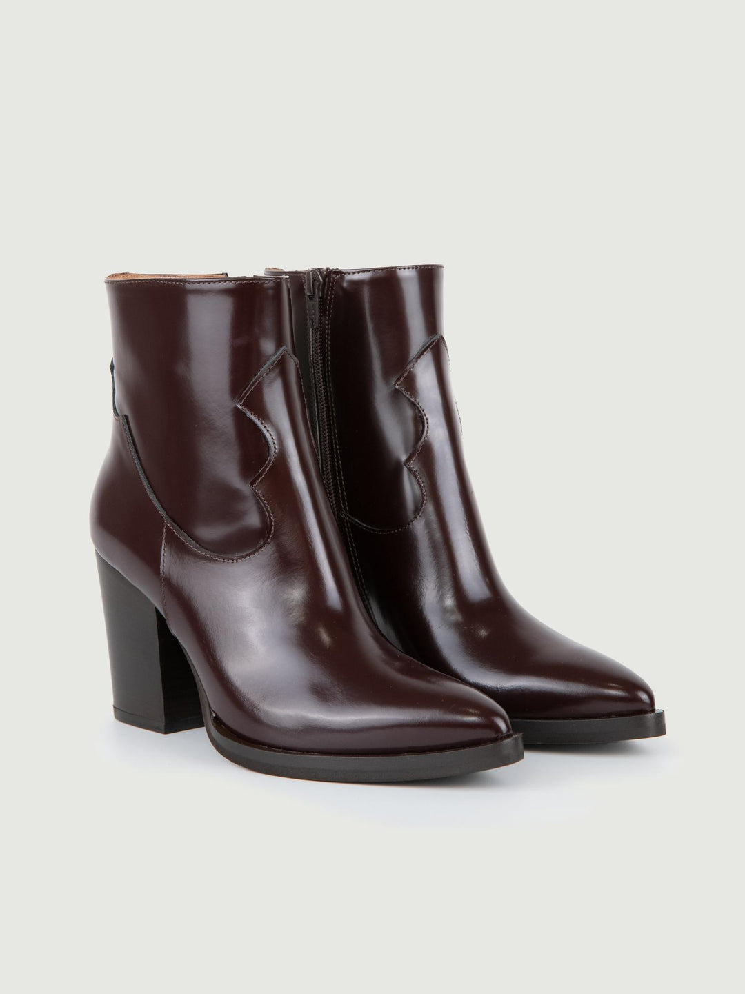 TRONCHETTO TEXANO IN PELLE MARRONE
