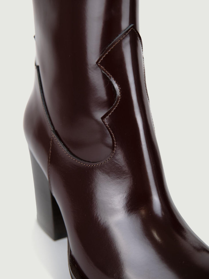 TRONCHETTO TEXANO IN PELLE MARRONE