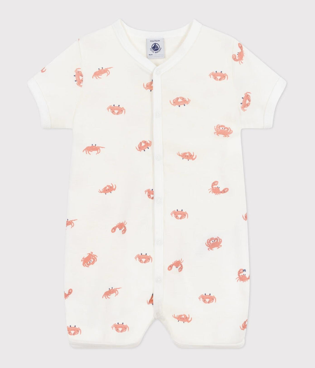 Tutina corta in cotone con granchi neonato