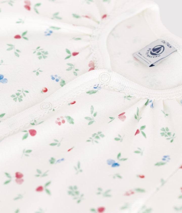 Tutina corta in cotone con stampa frutti