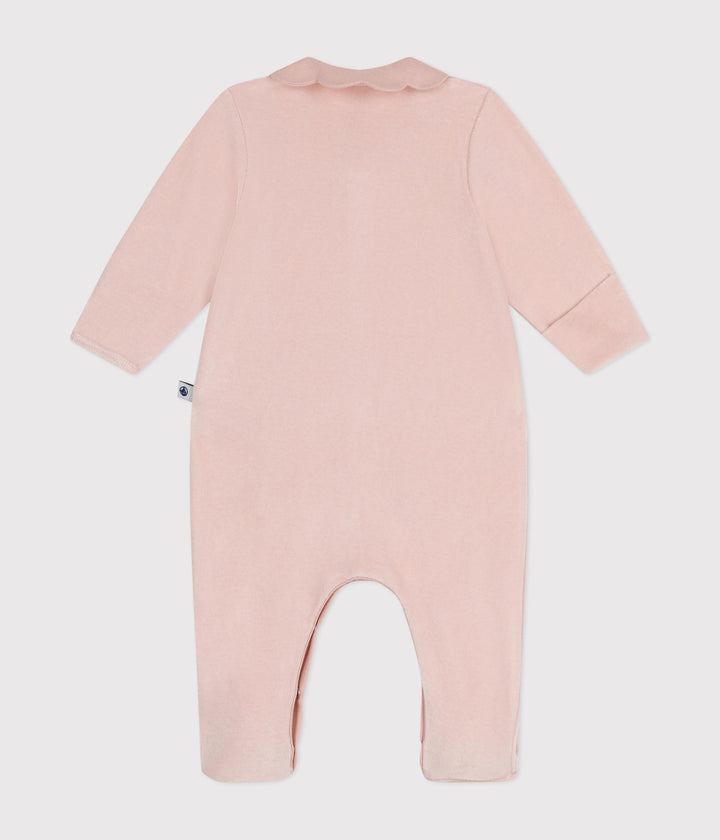Tutina in velluto rosa per bebè