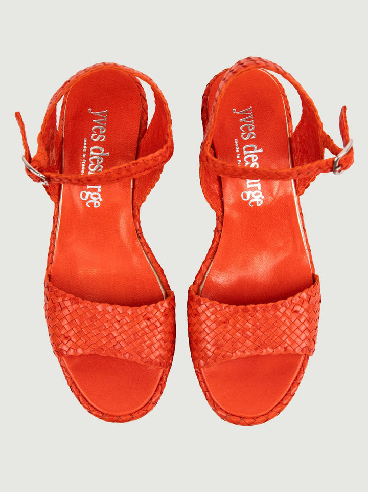 ZEPPA IN PELLE INTRECCIATA ARANCIONE