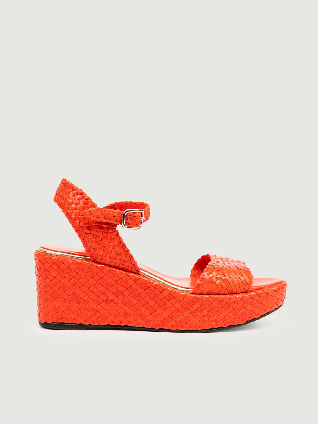 ZEPPA IN PELLE INTRECCIATA ARANCIONE