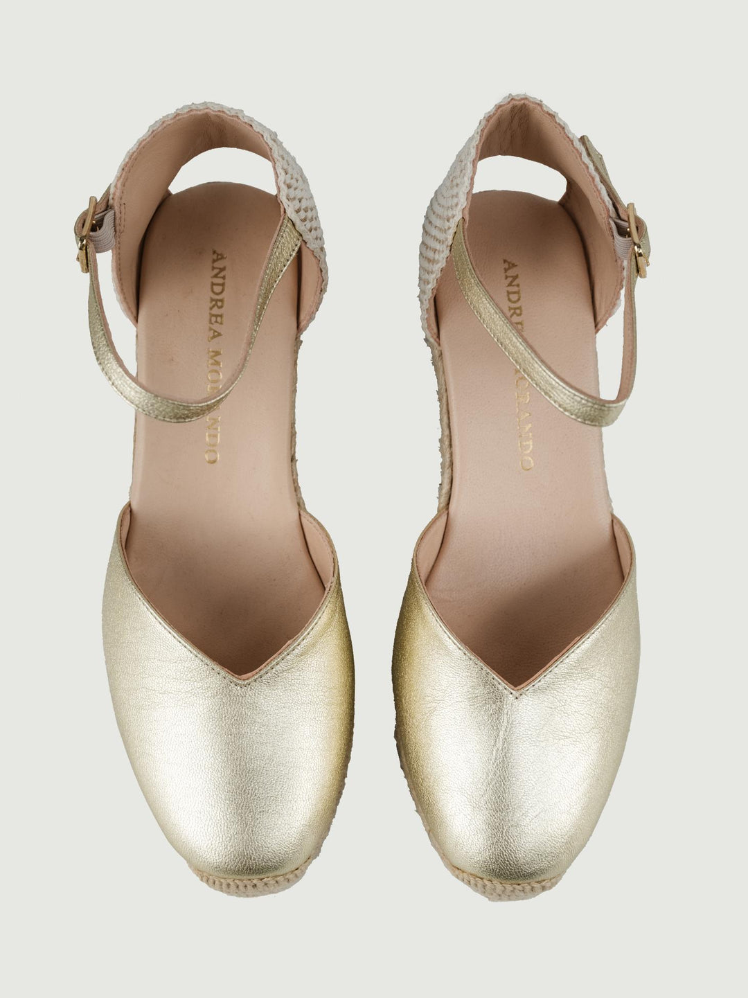 ZEPPA in corda e pelle LAMINATA ORO