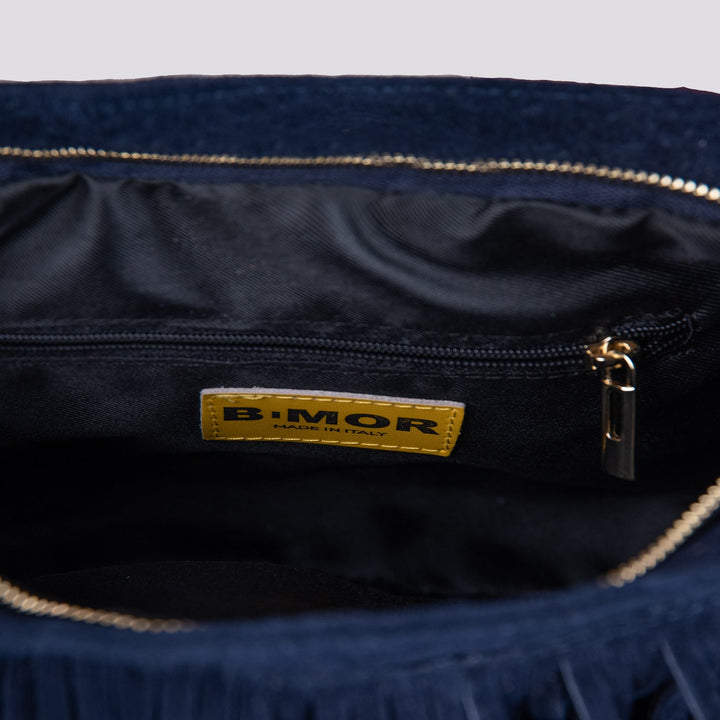 Borsa in camoscio con frange blu - Borsa - Andrea Morando Boutique - 2010110378218