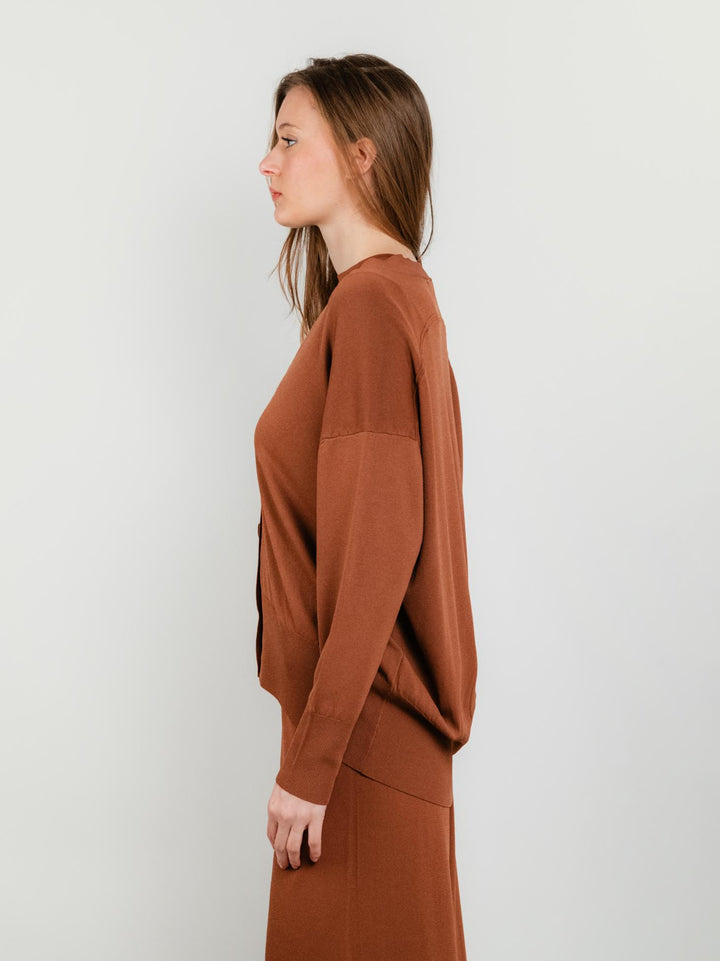 cardigan con bottoni MATTONE