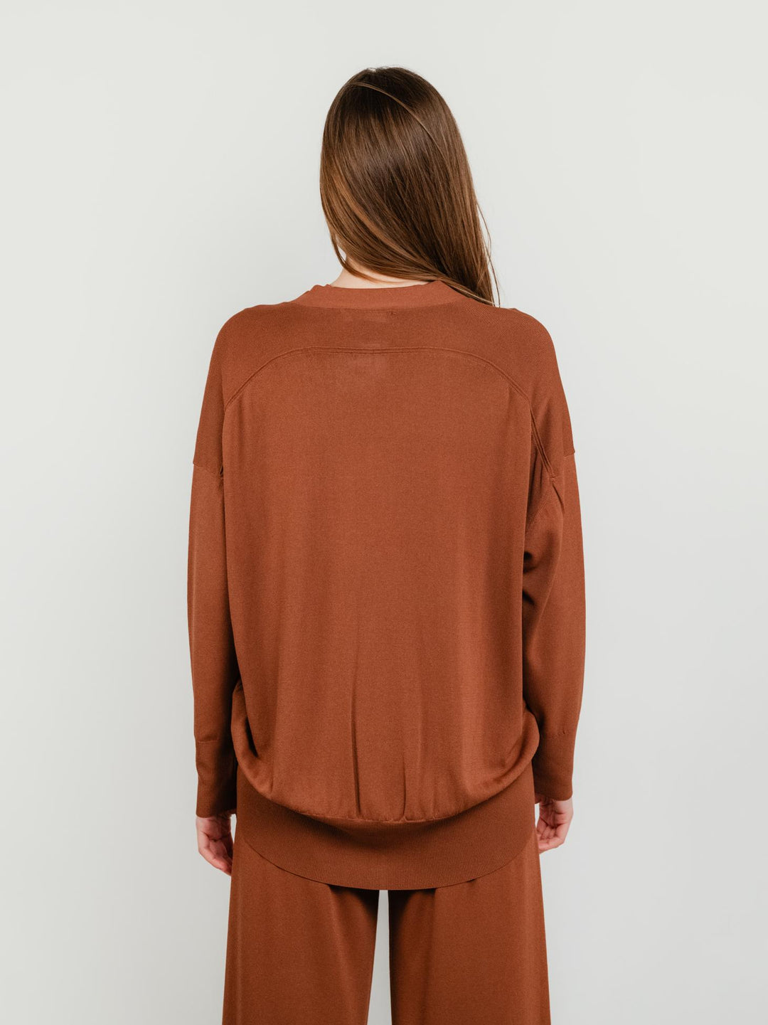 cardigan con bottoni MATTONE